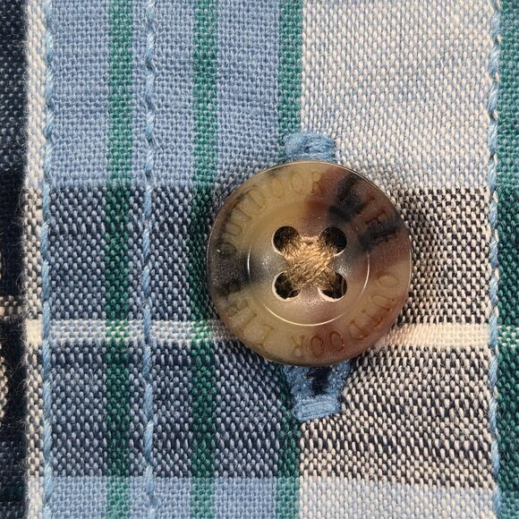 Outdoor Life Men’s Blue Plaid Short Sleeve Button-Up Shirt Size S Cotton - Picture 13 of 14